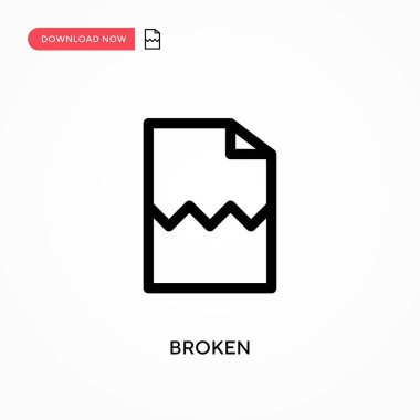 Kırık Basit vektör simgesi. Web sitesi veya mobil uygulama için modern, basit düz vektör çizimi