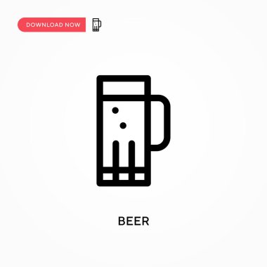 Bira basit vektör simgesi. Web sitesi veya mobil uygulama için modern, basit düz vektör çizimi