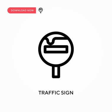 Trafik işareti Basit vektör simgesi. Web sitesi veya mobil uygulama için modern, basit düz vektör çizimi
