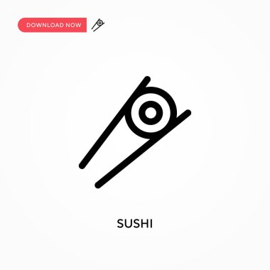 Suşi basit vektör simgesi. Web sitesi veya mobil uygulama için modern, basit düz vektör çizimi