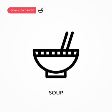 Çorba basit vektör simgesi. Web sitesi veya mobil uygulama için modern, basit düz vektör çizimi