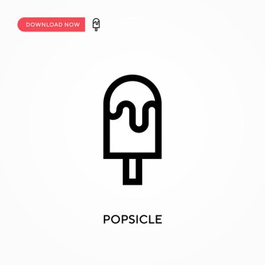 Popsicle Basit vektör simgesi. Web sitesi veya mobil uygulama için modern, basit düz vektör çizimi