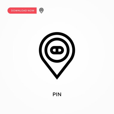 Pin Basit vektör simgesi. Web sitesi veya mobil uygulama için modern, basit düz vektör çizimi