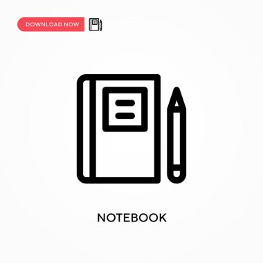 Not Defteri Basit vektör simgesi. Web sitesi veya mobil uygulama için modern, basit düz vektör çizimi