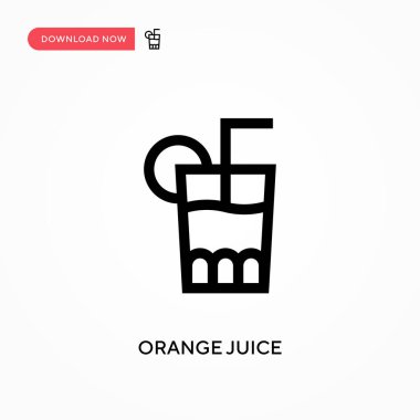 Portakal suyu basit vektör ikonu. Web sitesi veya mobil uygulama için modern, basit düz vektör çizimi