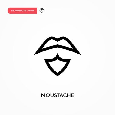 Bıyık Basit vektör simgesi. Web sitesi veya mobil uygulama için modern, basit düz vektör çizimi