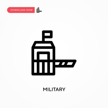 Askeri basit vektör ikonu. Web sitesi veya mobil uygulama için modern, basit düz vektör çizimi