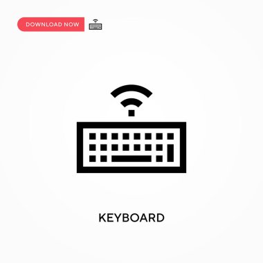 Klavye Basit vektör simgesi. Web sitesi veya mobil uygulama için modern, basit düz vektör çizimi
