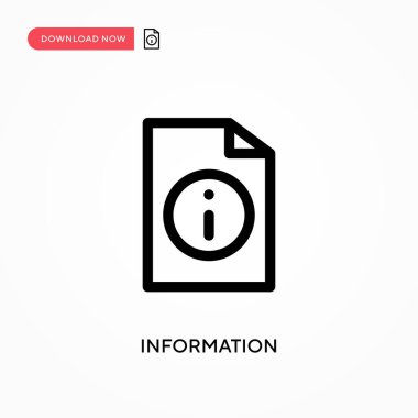 Bilgi basit vektör simgesi. Web sitesi veya mobil uygulama için modern, basit düz vektör çizimi