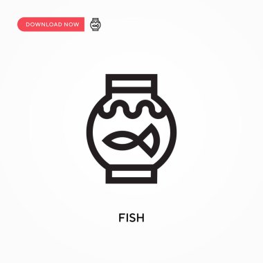 Fish Simple vektör simgesi. Web sitesi veya mobil uygulama için modern, basit düz vektör çizimi