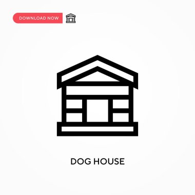 Köpek Evi Basit vektör simgesi. Web sitesi veya mobil uygulama için modern, basit düz vektör çizimi