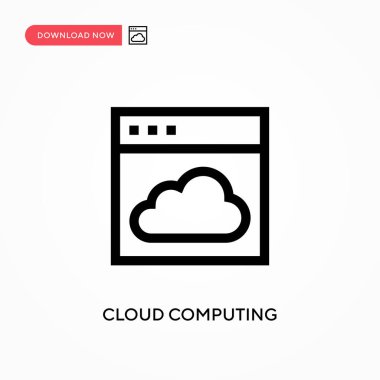 Bulut hesaplama basit vektör simgesi. Web sitesi veya mobil uygulama için modern, basit düz vektör çizimi