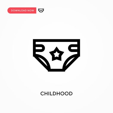 Çocukluk basit vektör simgesi. Web sitesi veya mobil uygulama için modern, basit düz vektör çizimi