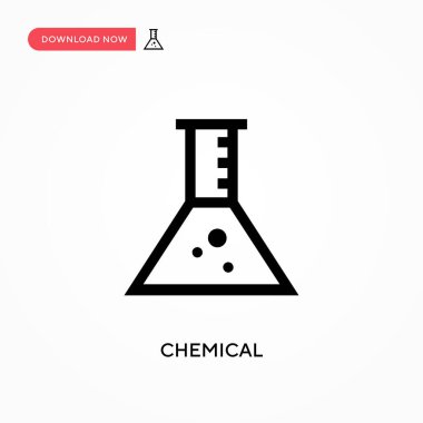 Kimyasal Basit vektör simgesi. Web sitesi veya mobil uygulama için modern, basit düz vektör çizimi