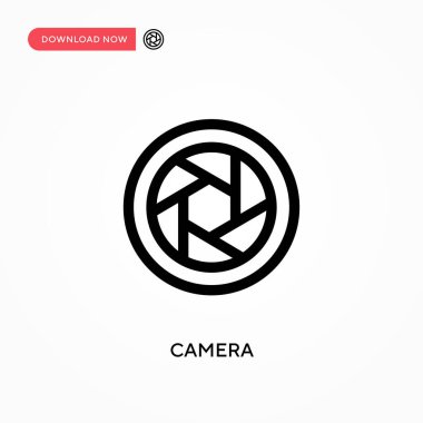 Kamera basit vektör simgesi. Web sitesi veya mobil uygulama için modern, basit düz vektör çizimi