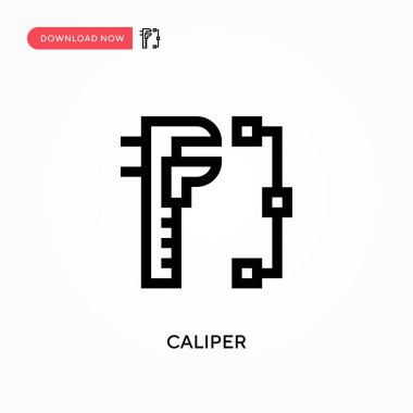 Kaliper Basit vektör simgesi. Web sitesi veya mobil uygulama için modern, basit düz vektör çizimi