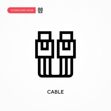 Kablo Basit vektör simgesi. Web sitesi veya mobil uygulama için modern, basit düz vektör çizimi
