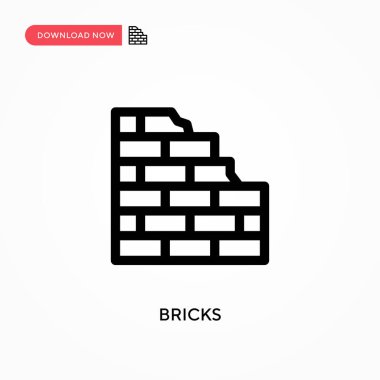 Tuğlalar basit vektör simgesi. Web sitesi veya mobil uygulama için modern, basit düz vektör çizimi