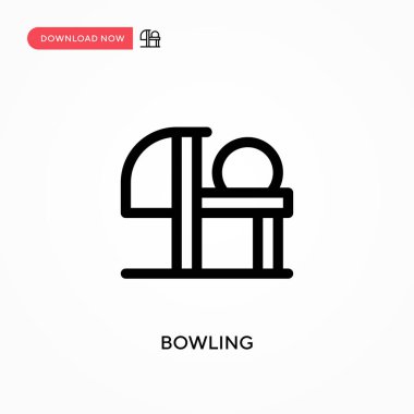 Bowling basit vektör simgesi. Web sitesi veya mobil uygulama için modern, basit düz vektör çizimi