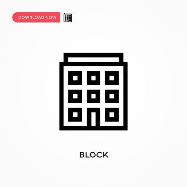 Basit vektör simgesini engelle. Web sitesi veya mobil uygulama için modern, basit düz vektör çizimi