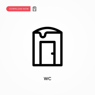 Wc Basit vektör simgesi. Web sitesi veya mobil uygulama için modern, basit düz vektör çizimi