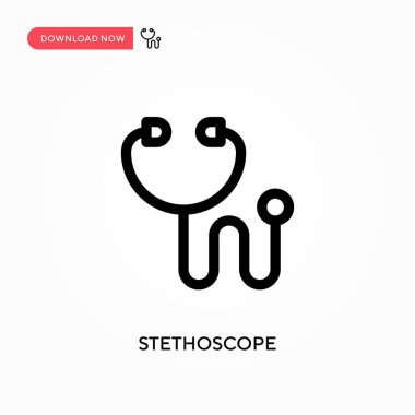 Stetoskop basit vektör simgesi. Web sitesi veya mobil uygulama için modern, basit düz vektör çizimi