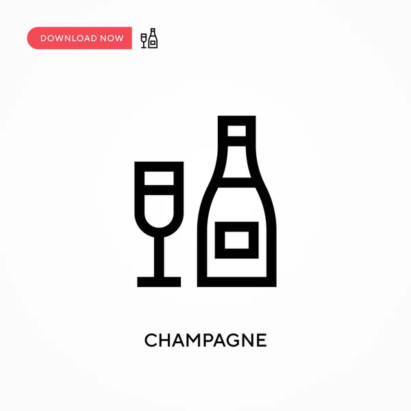 Champagne Icono Vector Simple Moderno Simple Ilustración Vector Plano Para — Vector de stock