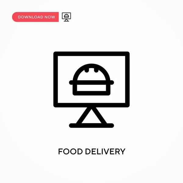 Essenslieferung Einfaches Vektor Symbol Moderne Einfache Flache Vektordarstellung Für Website — Stockvektor