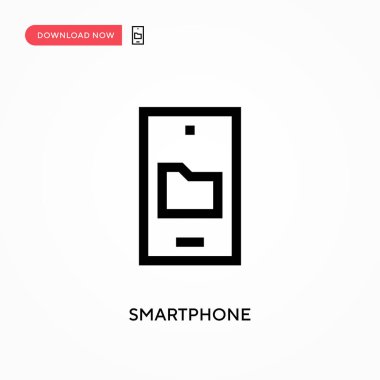 Akıllı telefon basit vektör simgesi. Web sitesi veya mobil uygulama için modern, basit düz vektör çizimi