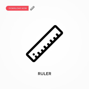 Cetvel Basit vektör simgesi. Web sitesi veya mobil uygulama için modern, basit düz vektör çizimi