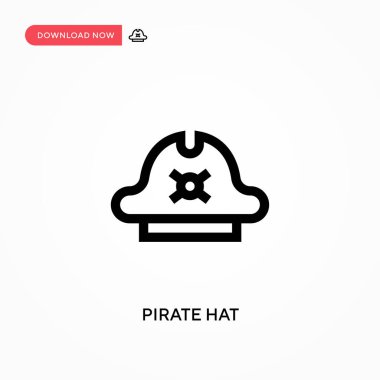 Korsan şapkası Basit vektör simgesi. Web sitesi veya mobil uygulama için modern, basit düz vektör çizimi