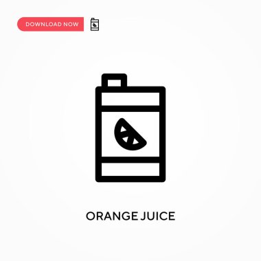 Portakal suyu basit vektör ikonu. Web sitesi veya mobil uygulama için modern, basit düz vektör çizimi