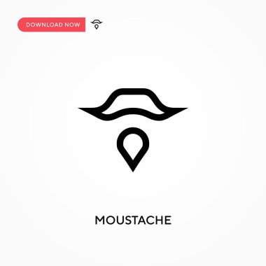 Bıyık Basit vektör simgesi. Web sitesi veya mobil uygulama için modern, basit düz vektör çizimi