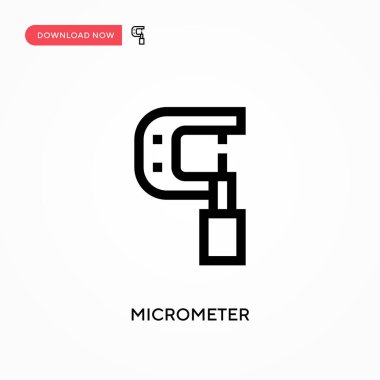 Mikrometre Basit vektör simgesi. Web sitesi veya mobil uygulama için modern, basit düz vektör çizimi