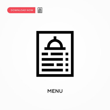 Menü basit vektör simgesi. Web sitesi veya mobil uygulama için modern, basit düz vektör çizimi
