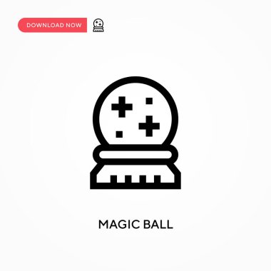 Sihirli top basit vektör simgesi. Web sitesi veya mobil uygulama için modern, basit düz vektör çizimi