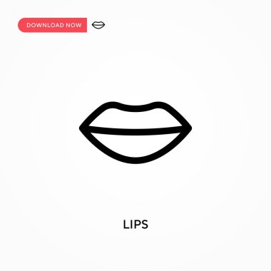 Dudaklar basit vektör simgesi. Web sitesi veya mobil uygulama için modern, basit düz vektör çizimi