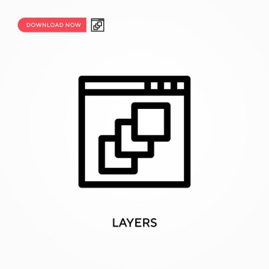 Katmanlar basit vektör simgesi. Web sitesi veya mobil uygulama için modern, basit düz vektör çizimi