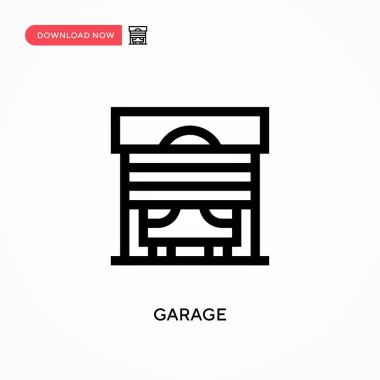 Garaj Basit vektör simgesi. Web sitesi veya mobil uygulama için modern, basit düz vektör çizimi