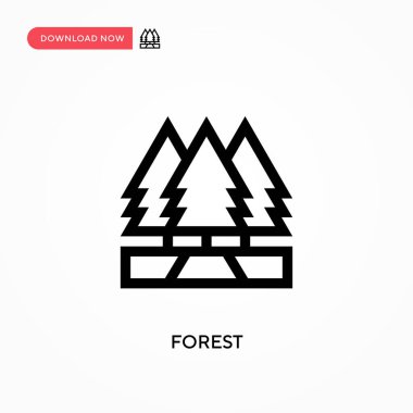Forest Simple vektör simgesi. Web sitesi veya mobil uygulama için modern, basit düz vektör çizimi
