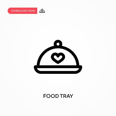 Yemek tepsisi basit vektör simgesi. Web sitesi veya mobil uygulama için modern, basit düz vektör çizimi