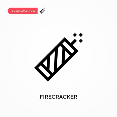 Firecracker Basit vektör simgesi. Web sitesi veya mobil uygulama için modern, basit düz vektör çizimi