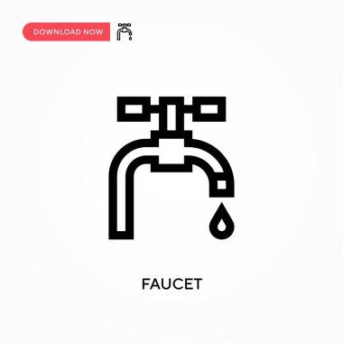 Musluk Basit vektör simgesi. Web sitesi veya mobil uygulama için modern, basit düz vektör çizimi