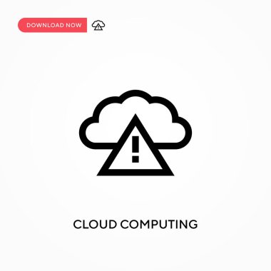 Bulut hesaplama basit vektör simgesi. Web sitesi veya mobil uygulama için modern, basit düz vektör çizimi