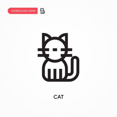 Cat Simple vektör simgesi. Web sitesi veya mobil uygulama için modern, basit düz vektör çizimi