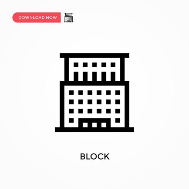 Basit vektör simgesini engelle. Web sitesi veya mobil uygulama için modern, basit düz vektör çizimi