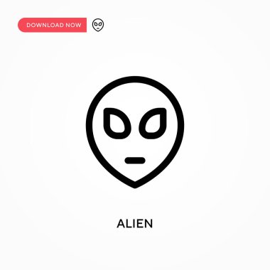 Uzaylı basit vektör simgesi. Web sitesi veya mobil uygulama için modern, basit düz vektör çizimi