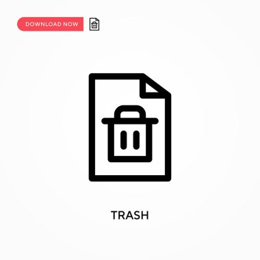 Çöp Basit vektör simgesi. Web sitesi veya mobil uygulama için modern, basit düz vektör çizimi