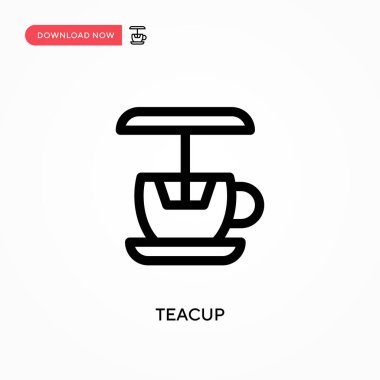 Çay fincanı basit vektör simgesi. Web sitesi veya mobil uygulama için modern, basit düz vektör çizimi