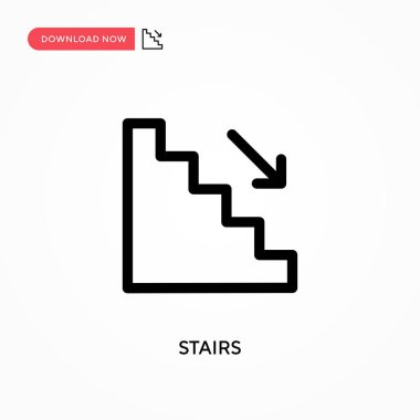 Basamaklar basit vektör simgesi. Web sitesi veya mobil uygulama için modern, basit düz vektör çizimi